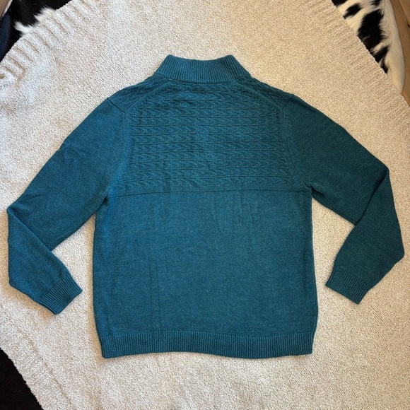 Tommy Bahama Sweater Men's Medium Sorrento Beach Mock Neck Henley - Seaway Green - Picture 5 of 5